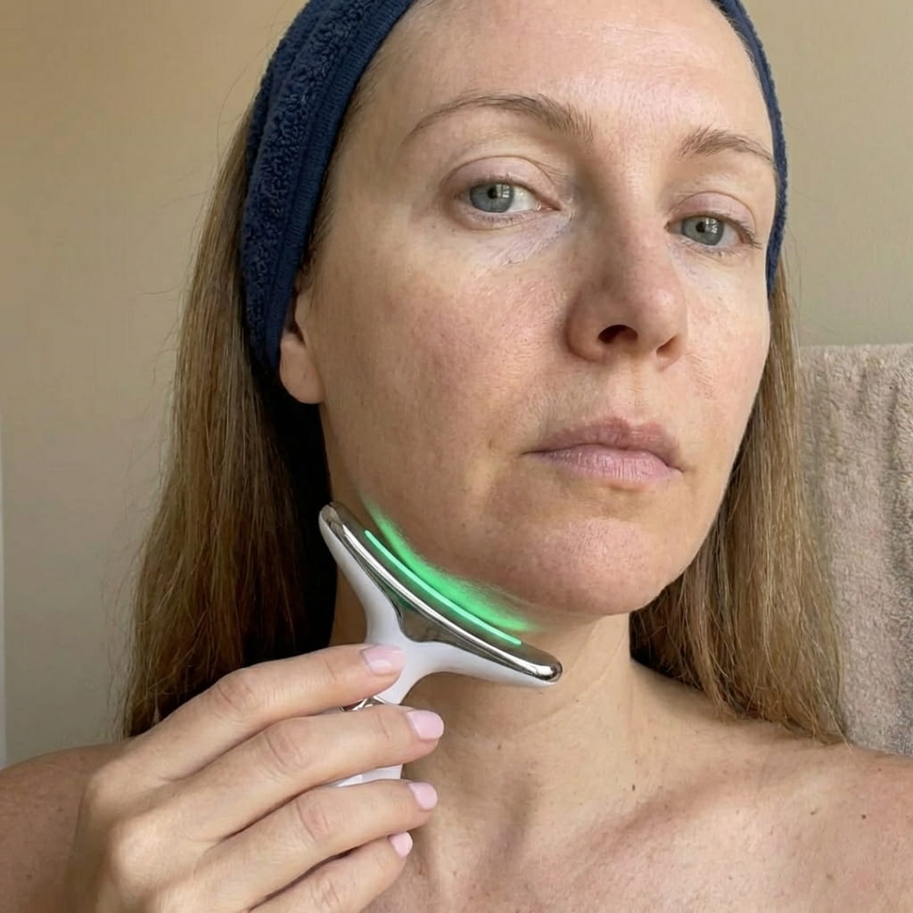 Step 3 Glide across neck and jawline